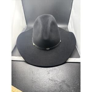 Serratelli XXXXX Beaver Black Western Cowboy Hat Made USA Felt Concho Band 7 5/8